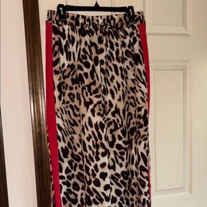 Leopard Print pants with Red Stripes size XL